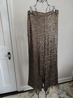 NWT Bronze Sequin Wide-Leg Pants-Banana Republic
